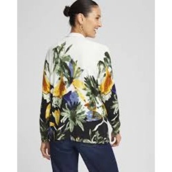 Chico's Long Sleeve Garden Cardigan NWT 0 Small - Picture 3 of 9